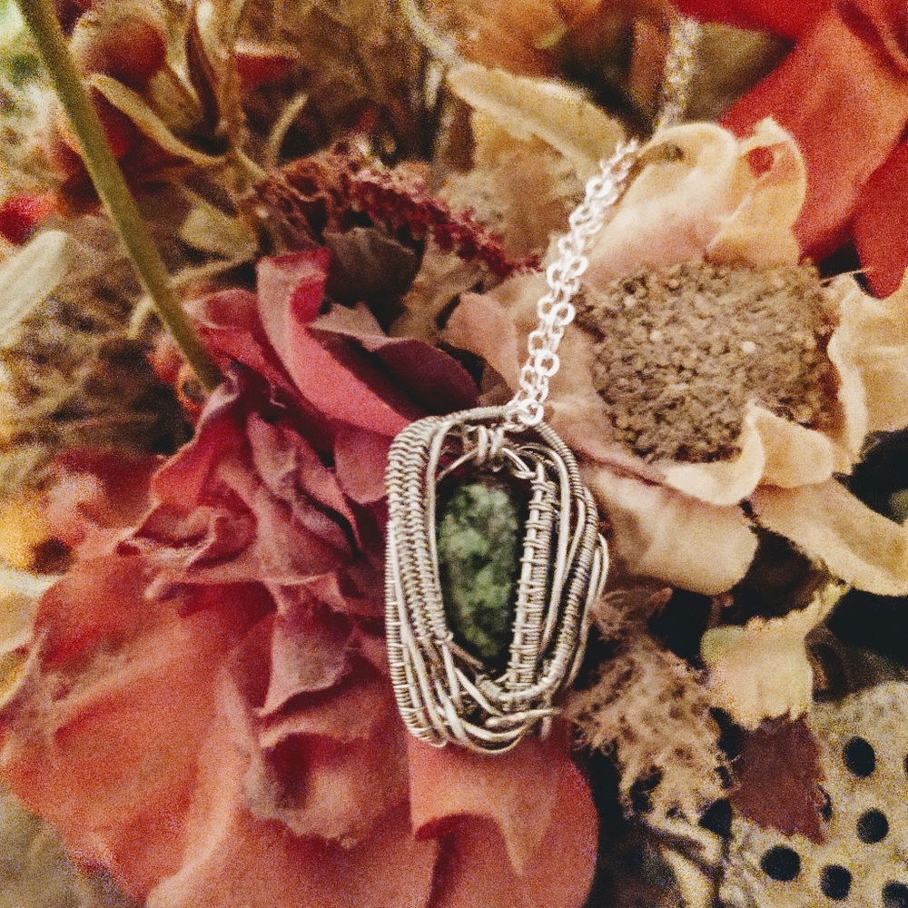 Ruby Zoisite Freeform Wrap Pendant